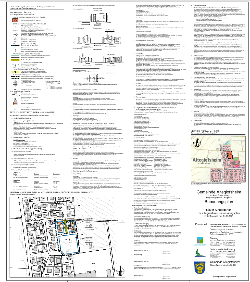 Gemeinde Alteglofsheim Bebauungsplan 