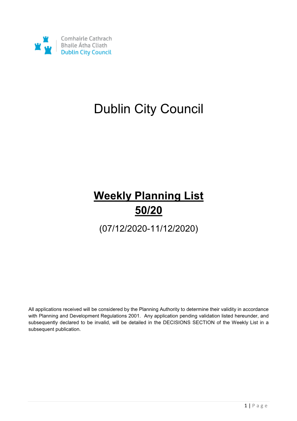 Weekly Planning List 50/20