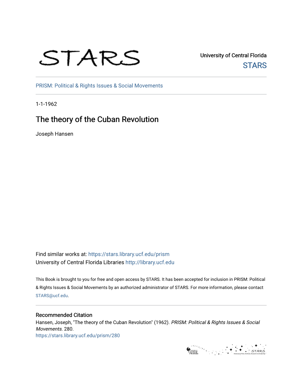 The Theory of the Cuban Revolution