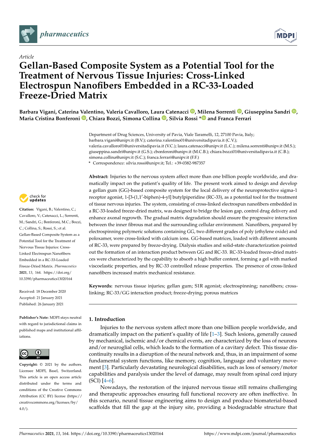 Cross-Linked Electrospun Nanofib