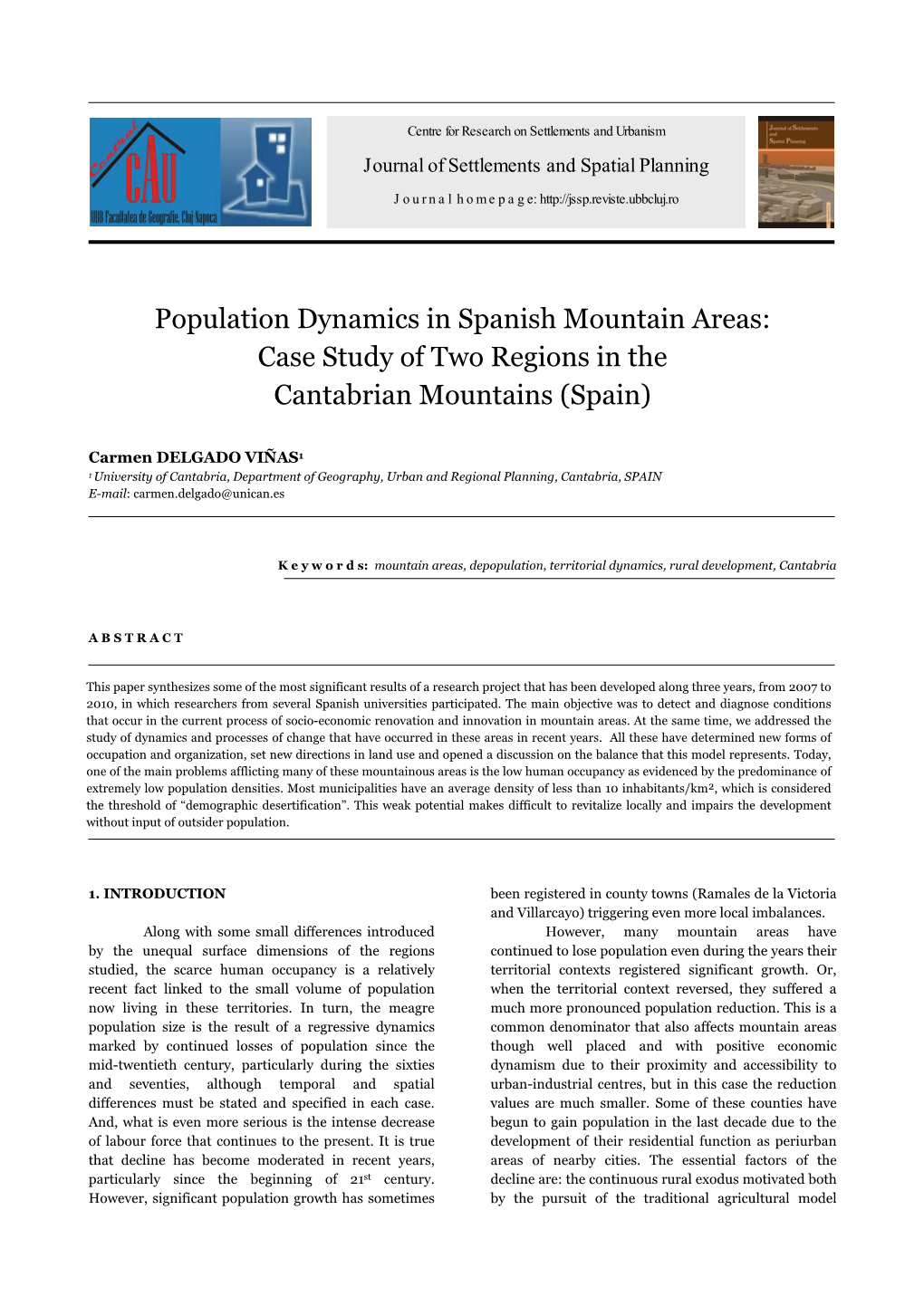 Case Study of Two Regions in the Cantabrian Mountains (Spain)