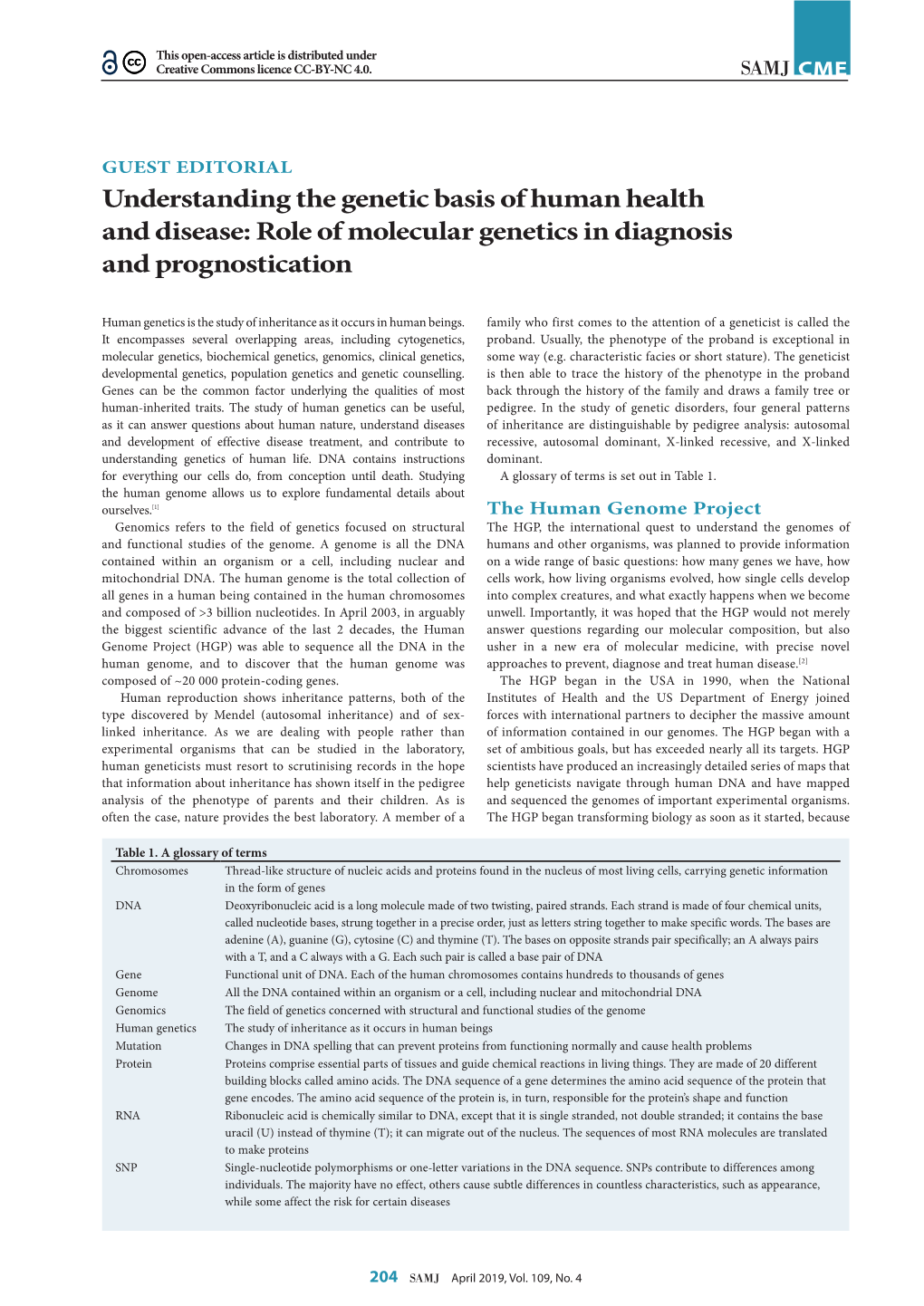 Understanding the Genetic Basis of Human Health and Disease: Role of Molecular Genetics in Diagnosis and Prognostication