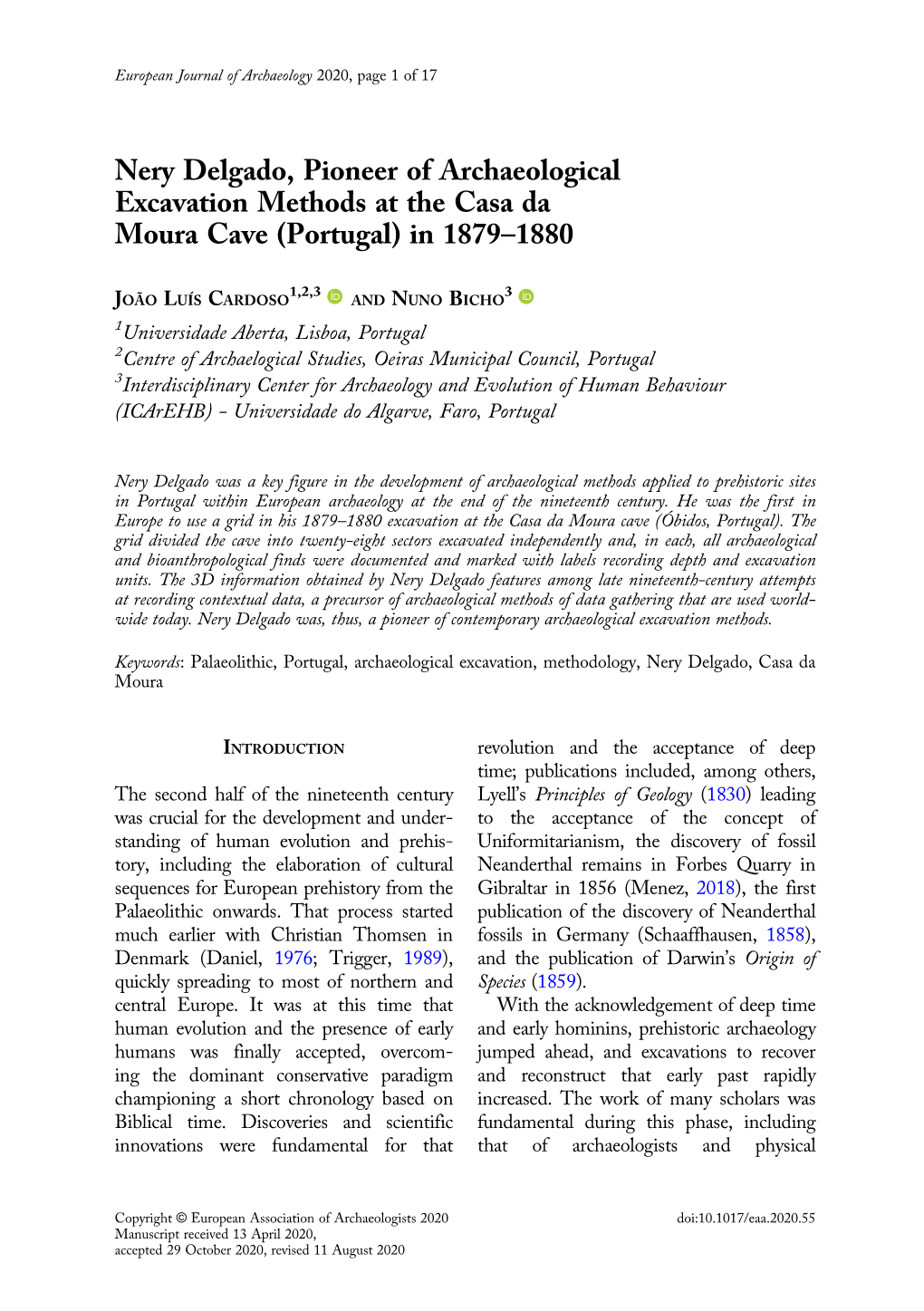 Nery Delgado, Pioneer of Archaeological Excavation Methods at the Casa Da Moura Cave (Portugal) in 1879–1880