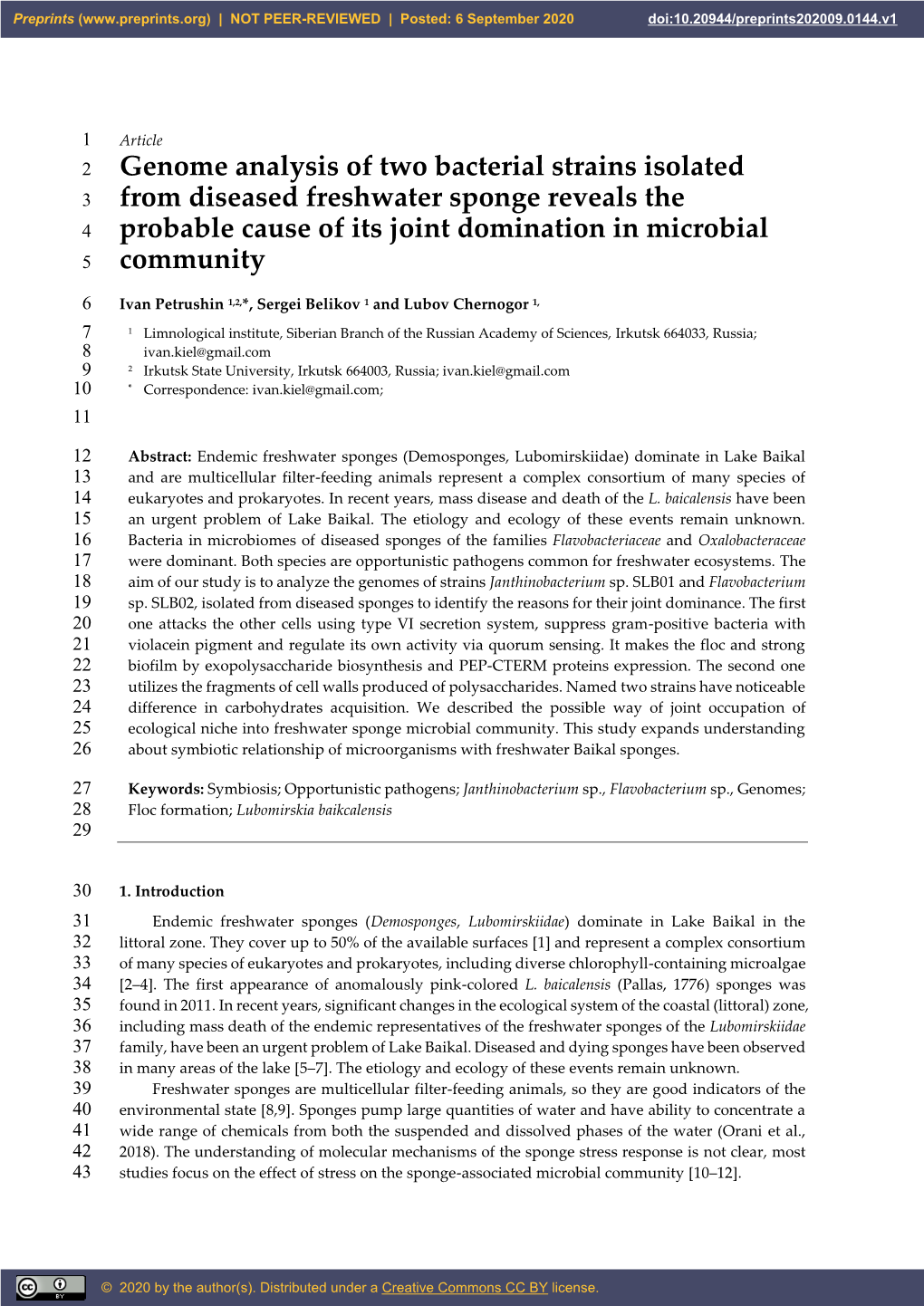 Genome Analysis of Two Bacterial Strains Isolated from Diseased