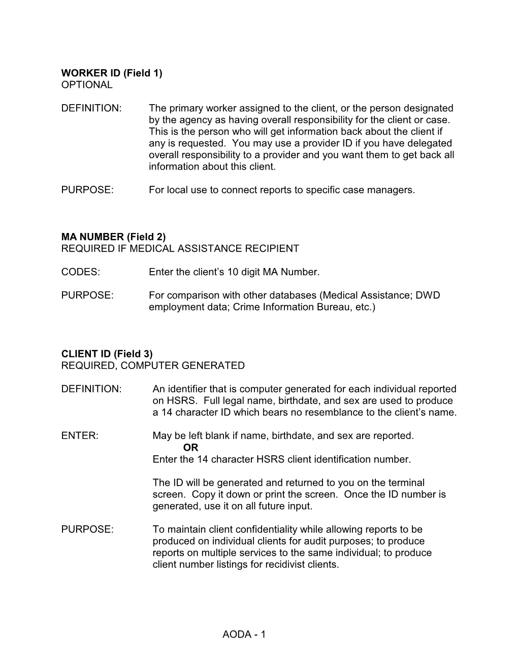 Hsrs Alcohol and Other Drug Abuse Module