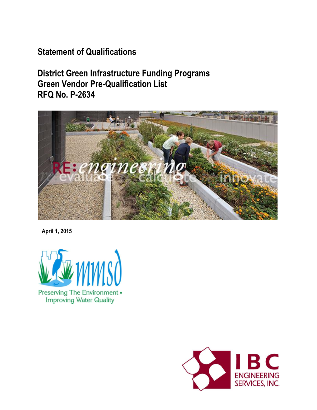 Statement of Qualifications District Green Infrastructure Funding