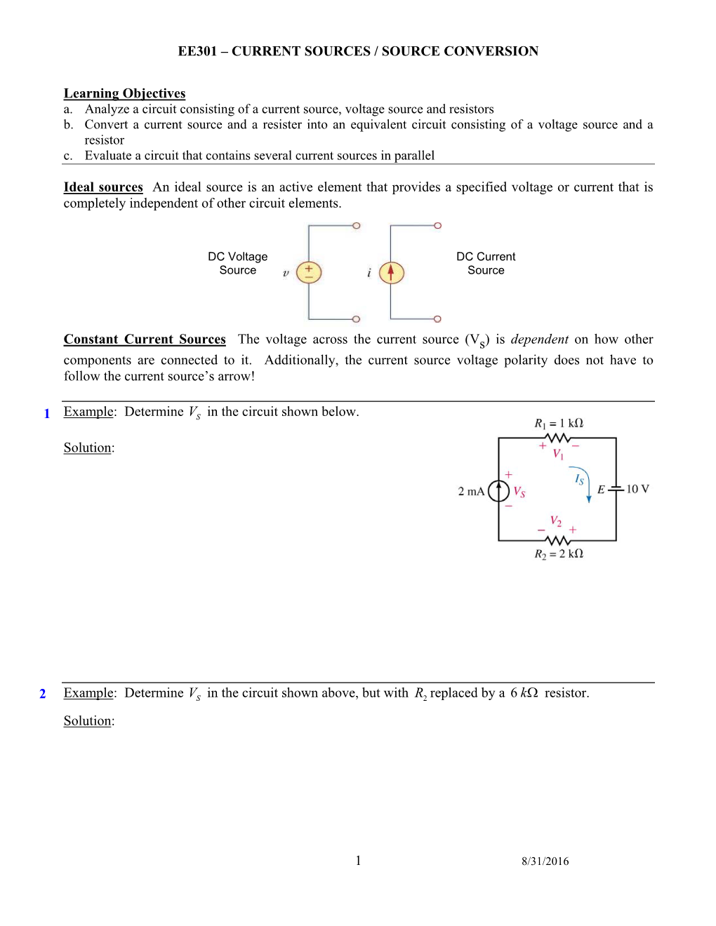 Current Source & Source Transformation Notes