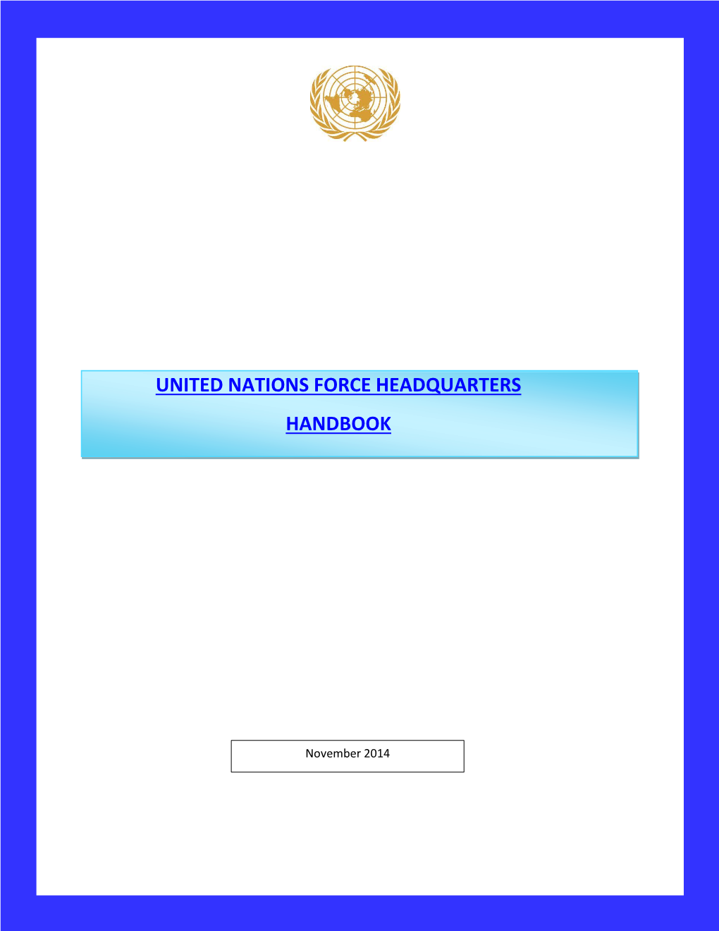 United Nations Force Headquarters Handbook