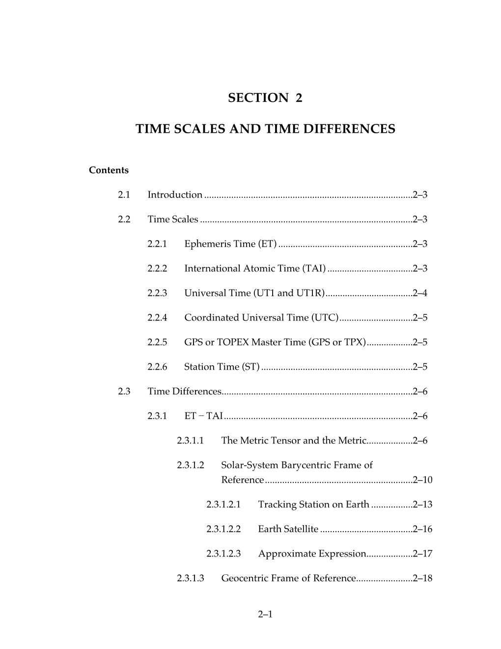 Time Scales and Time Differences