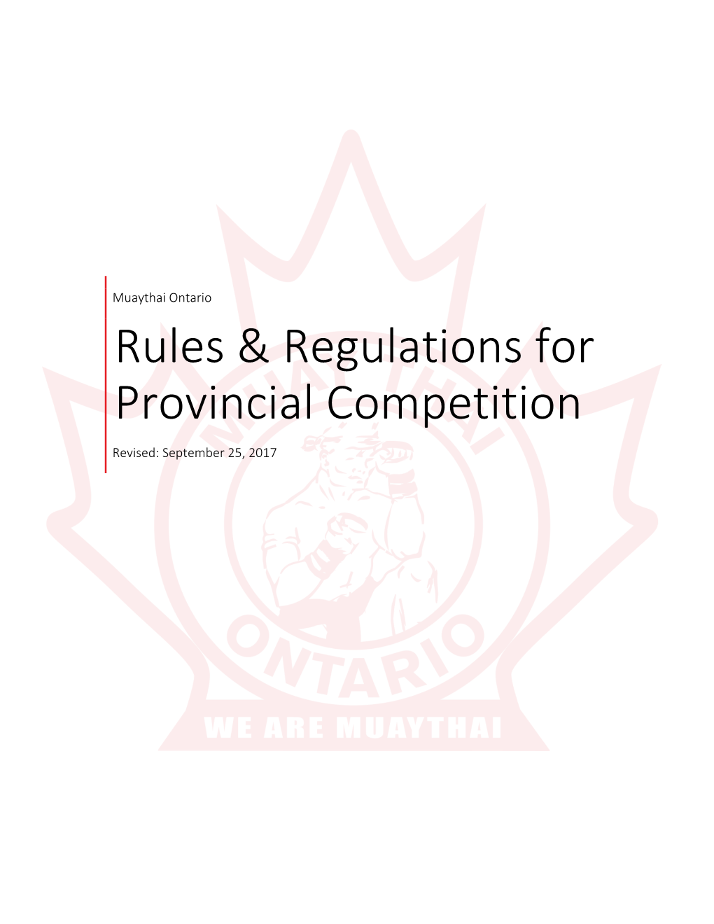 Rules & Regulations for Provincial Competition