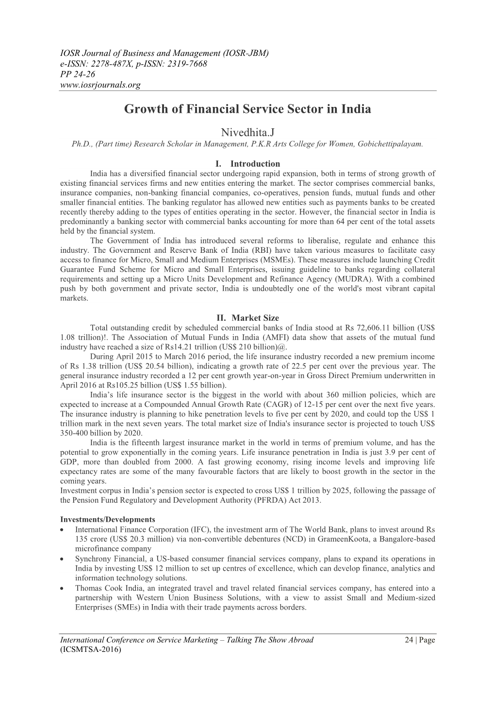 Growth of Financial Service Sector in India