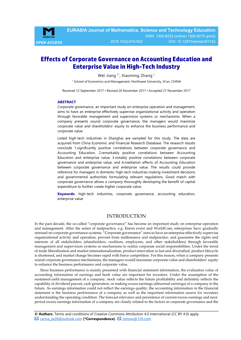 Effects of Corporate Governance on Accounting Education And