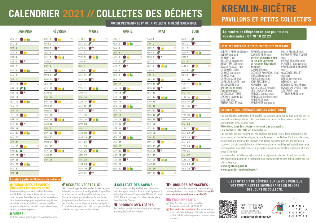 Calendrier Le Kremlin-Bicêtre 2021