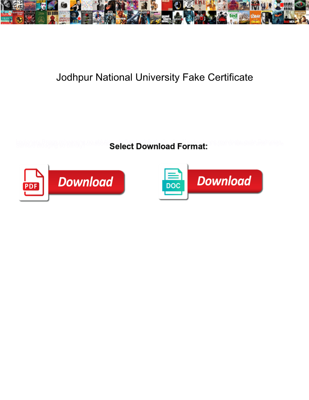 Jodhpur National University Fake Certificate