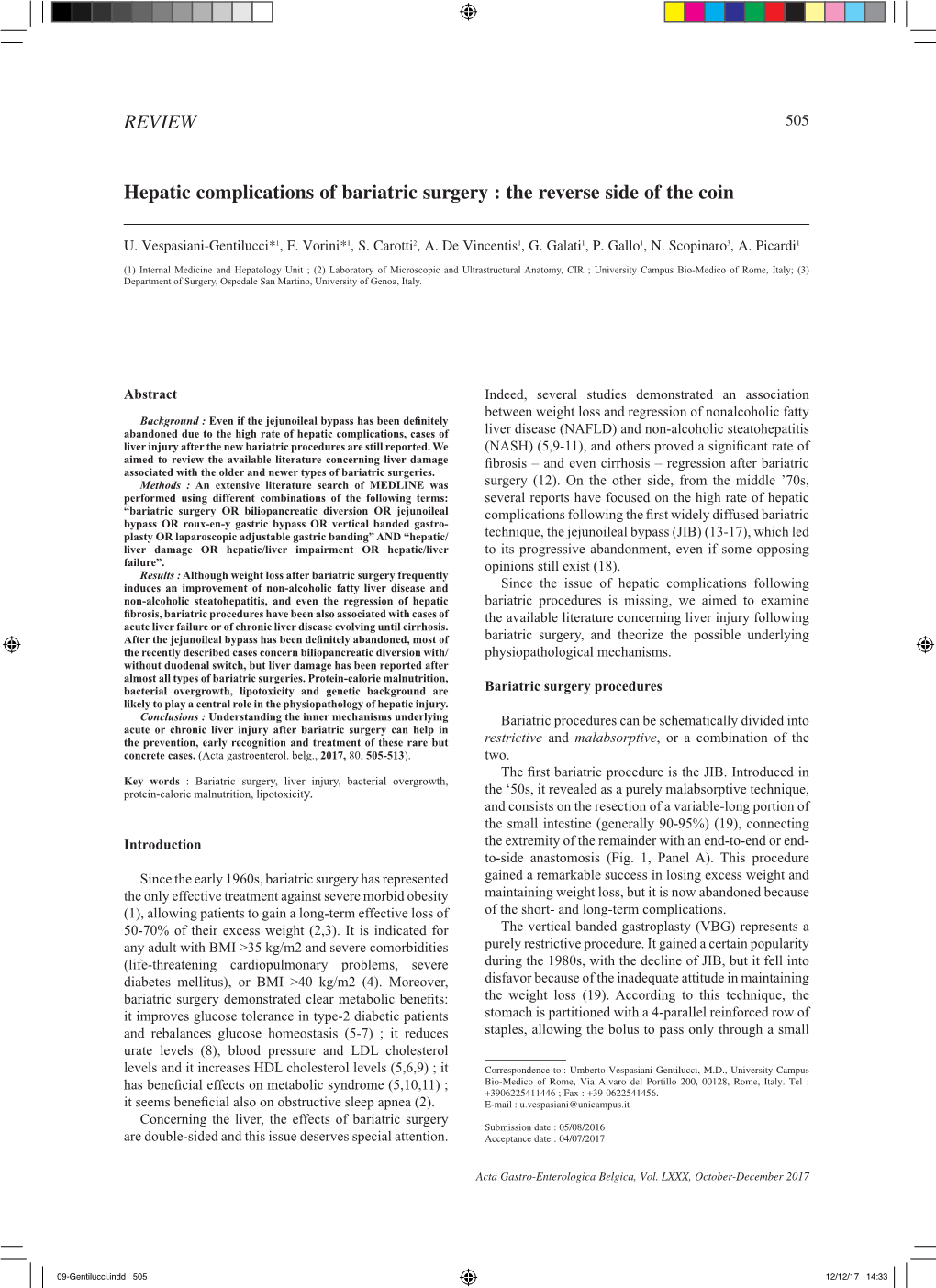 Hepatic Complications of Bariatric Surgery : the Reverse Side of the Coin