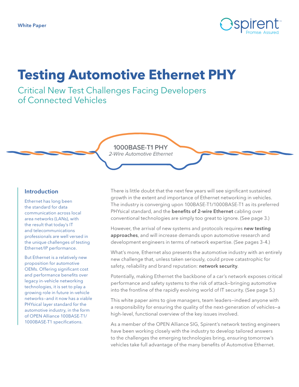 Testing Automotive Ethernet PHY Critical New Test Challenges Facing Developers of Connected Vehicles