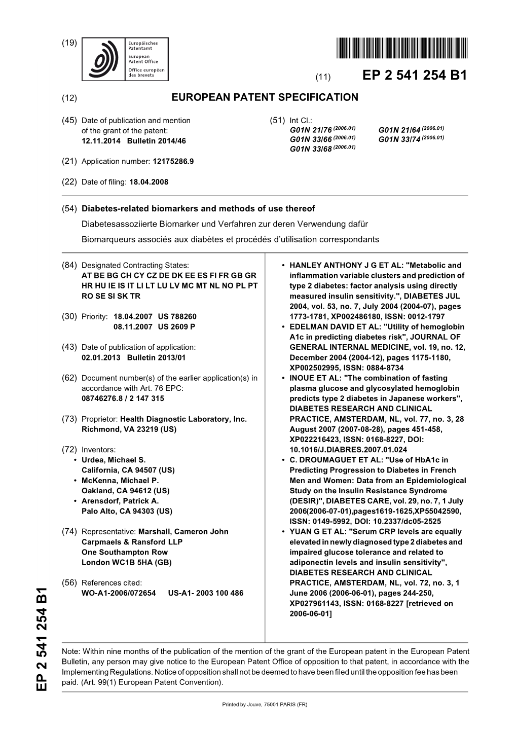 Diabetes-Related Biomarkers and Methods of Use Thereof