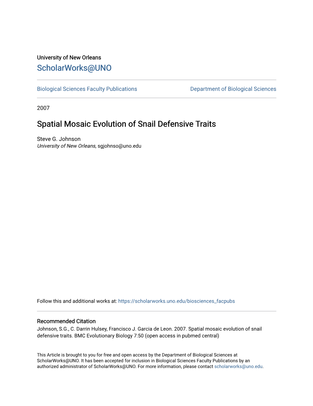 Spatial Mosaic Evolution of Snail Defensive Traits