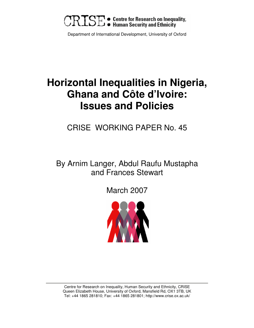 Horizontal Inequalities in Nigeria, Ghana and Côte D'ivoire