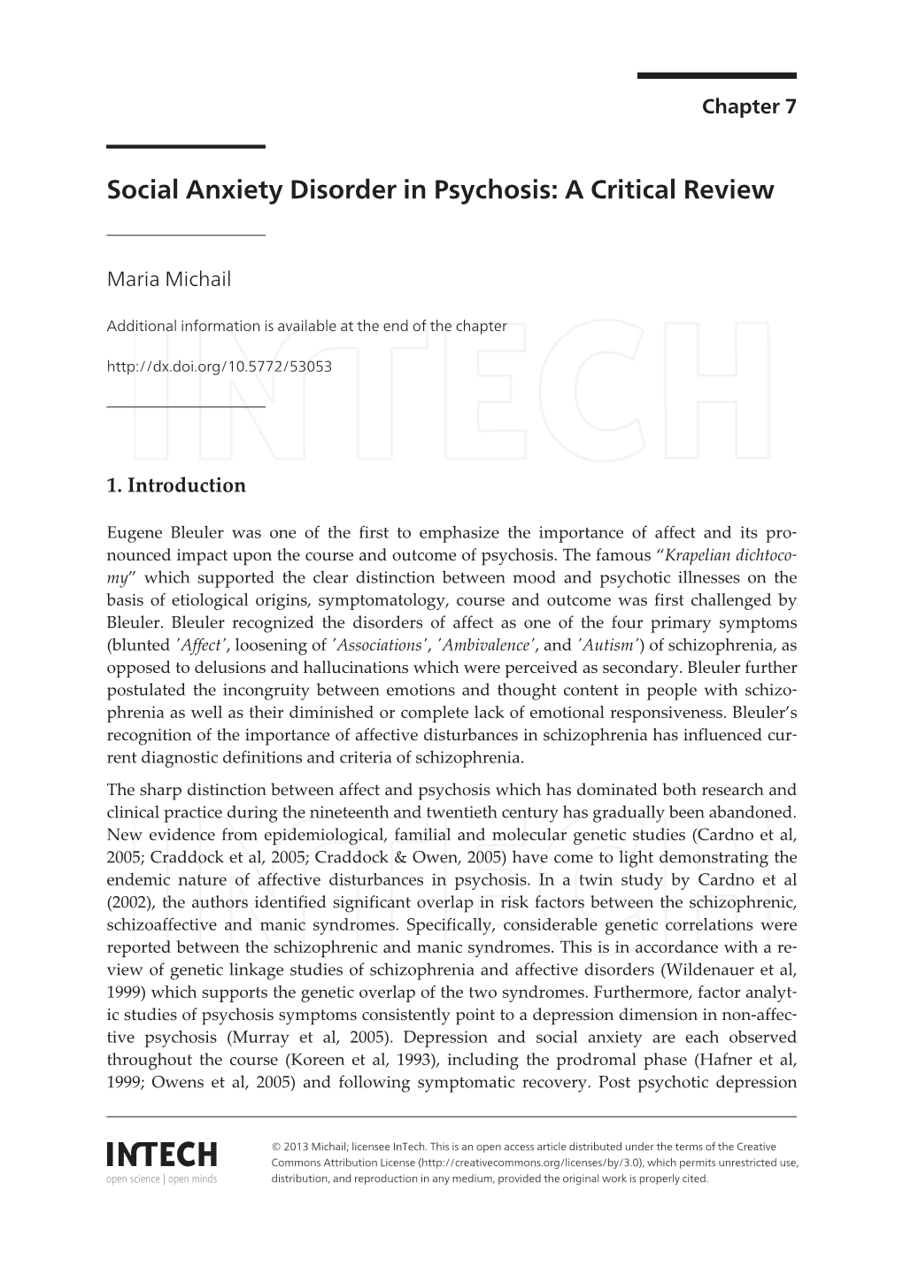 Social Anxiety Disorder in Psychosis: a Critical Review