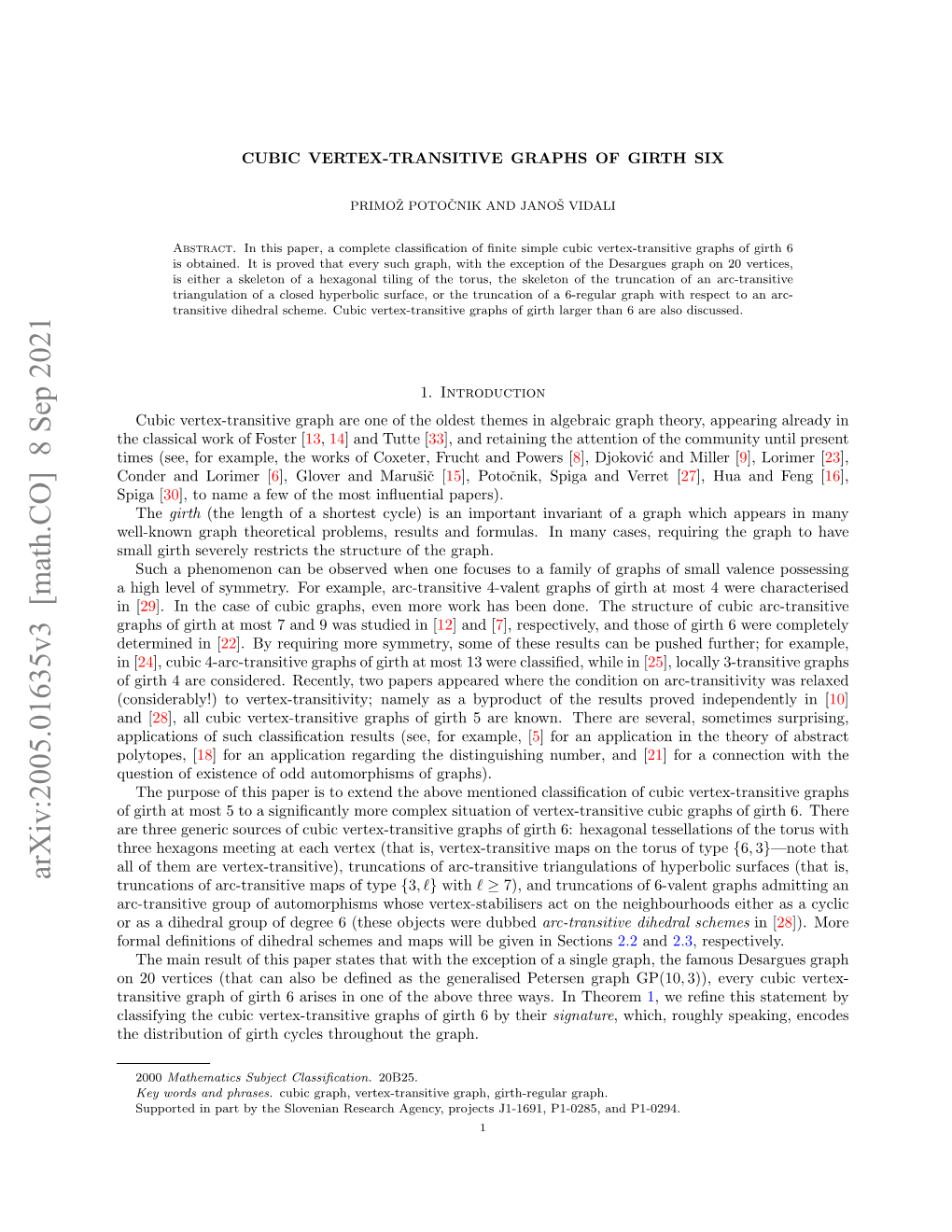 Cubic Vertex-Transitive Graphs of Girth Six