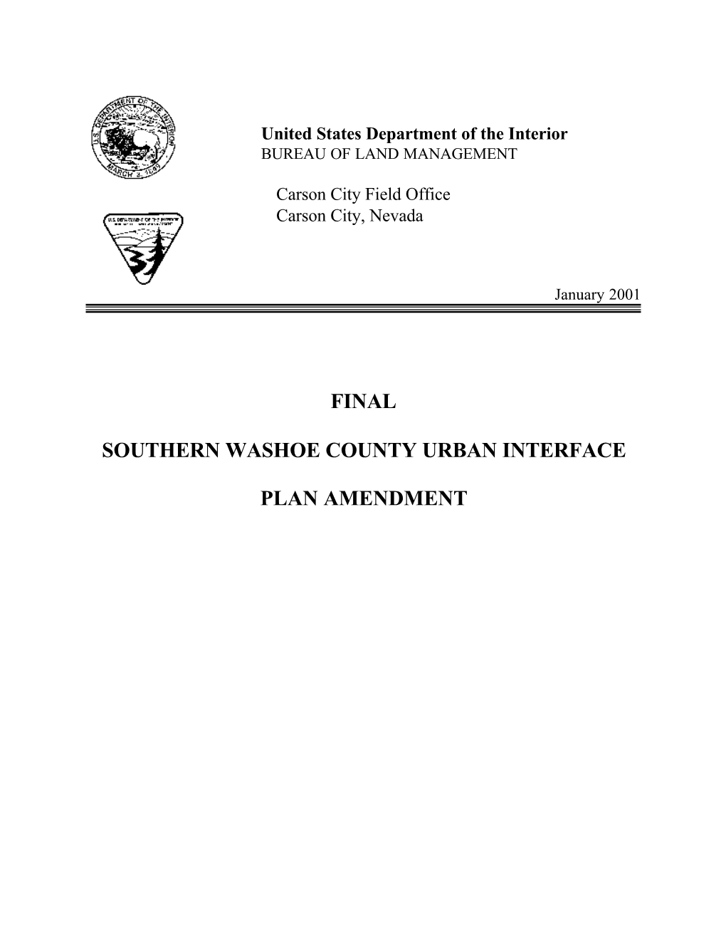 2001 Southern Washoe County Urban