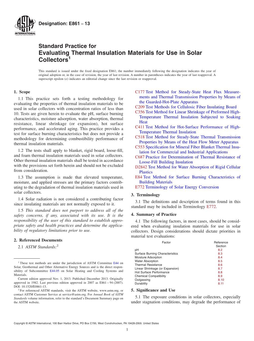 Evaluating Thermal Insulation Materials for Use in Solar Collectors1
