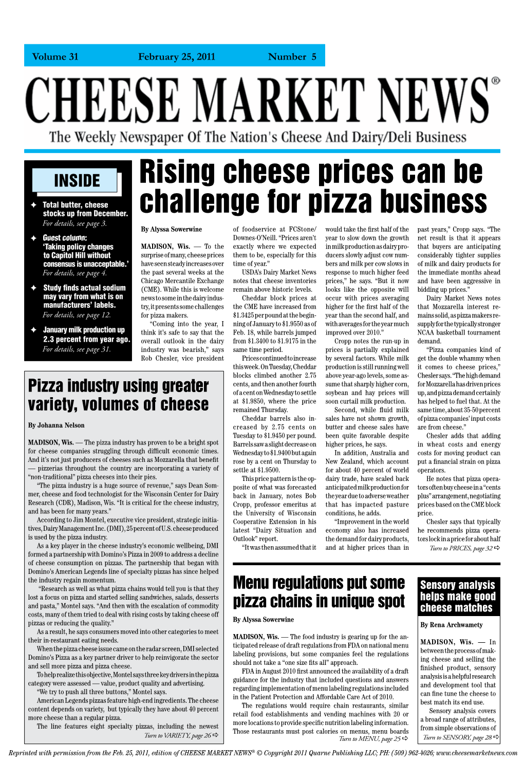 Rising Cheese Prices Can Be Challenge for Pizza Business