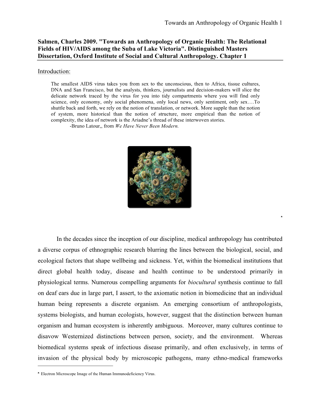 Thesis Ch1 Nile Perch and HIV Among the Suba of Lake Victoria