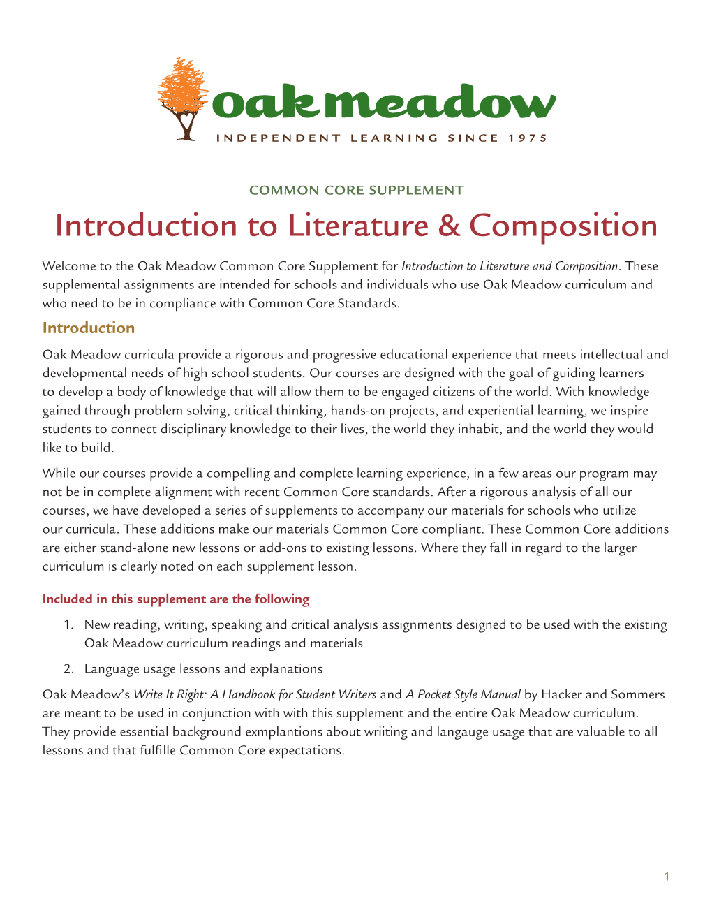 Introduction to Literature & Composition