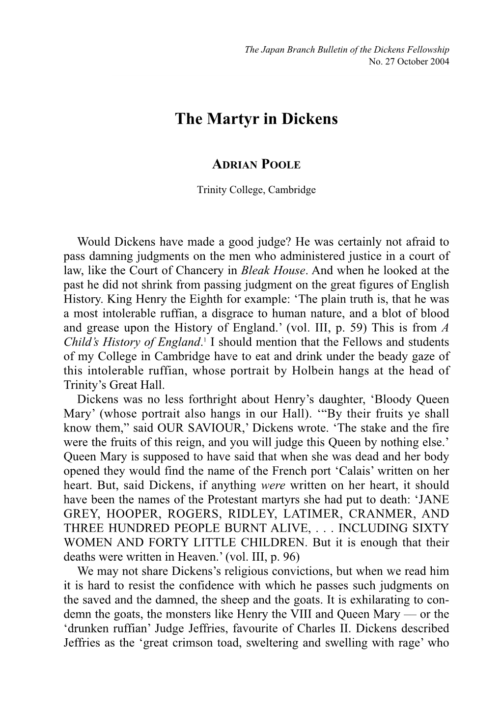 The Martyr in Dickens