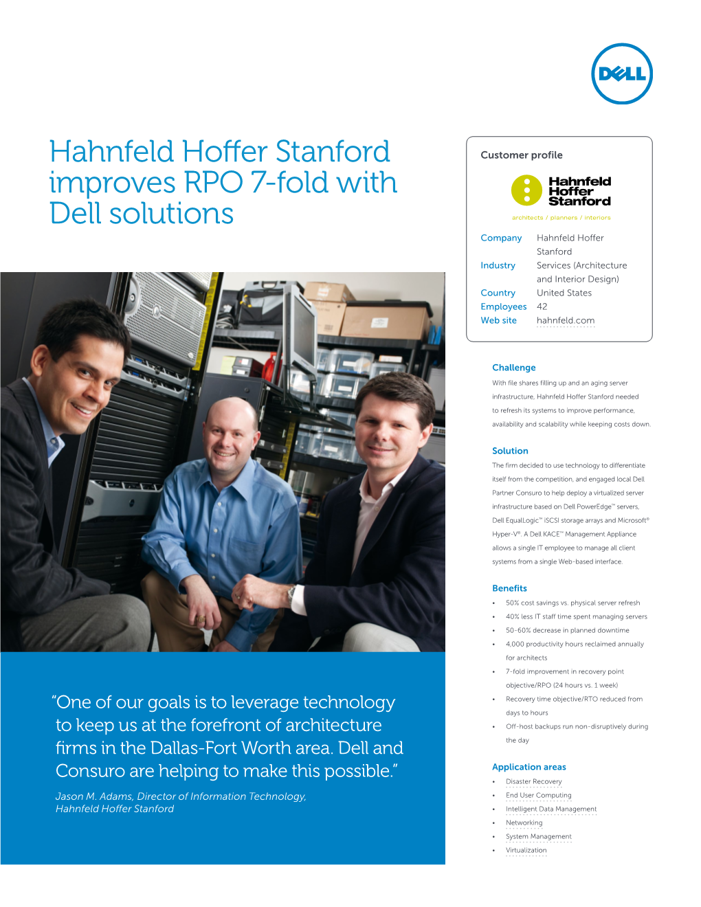 Hahnfeld Hoffer Stanford Improves RPO 7-Fold with Dell Solutions