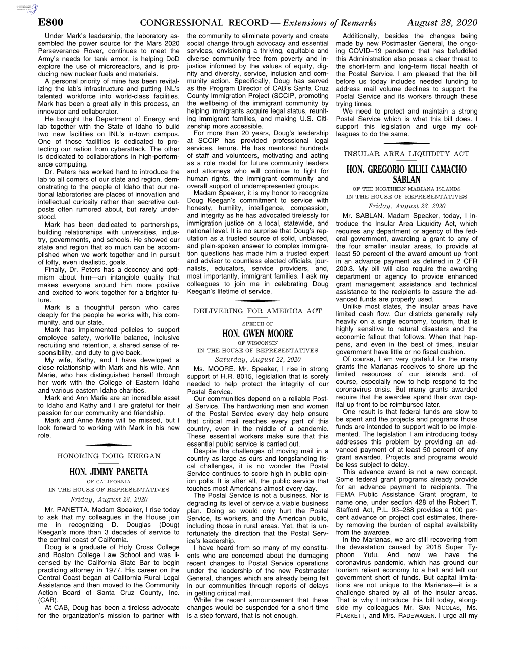 CONGRESSIONAL RECORD— Extensions of Remarks E800 HON