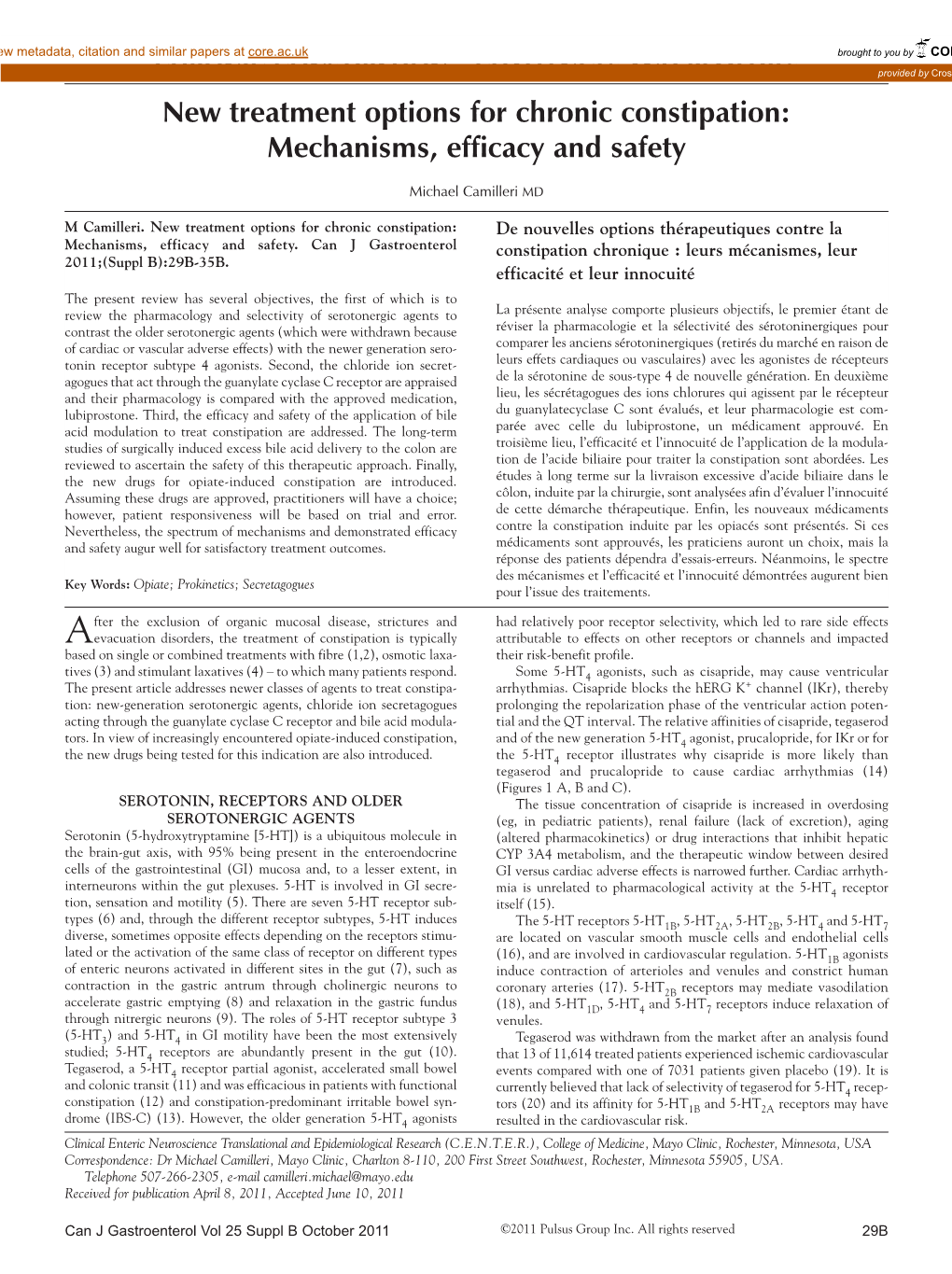 New Treatment Options for Chronic Constipation: Mechanisms, Efficacy and Safety