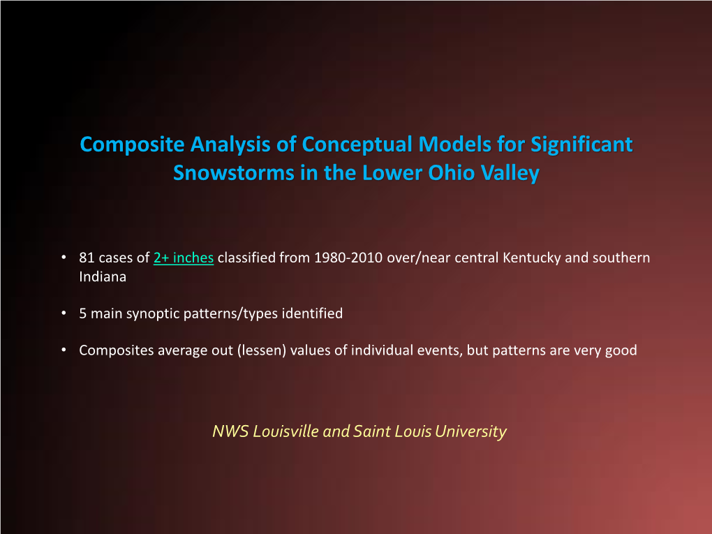 Composite Analysis of Conceptual Models for Snowstorms in The