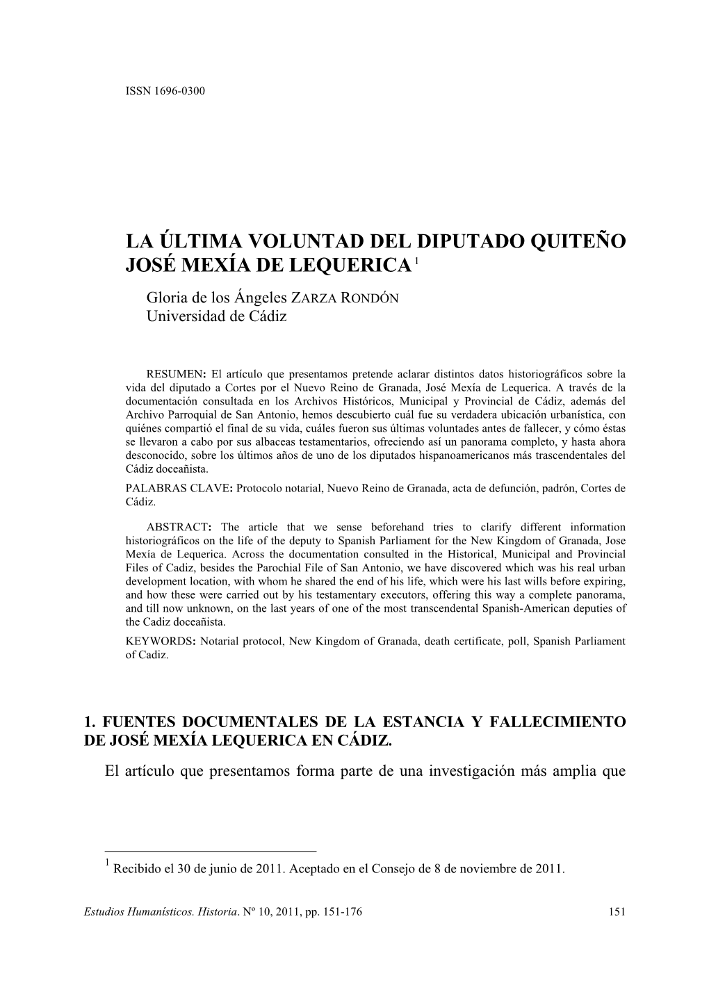 La Última Voluntad Del Diputado Quiteño José Mexía De Lequerica1