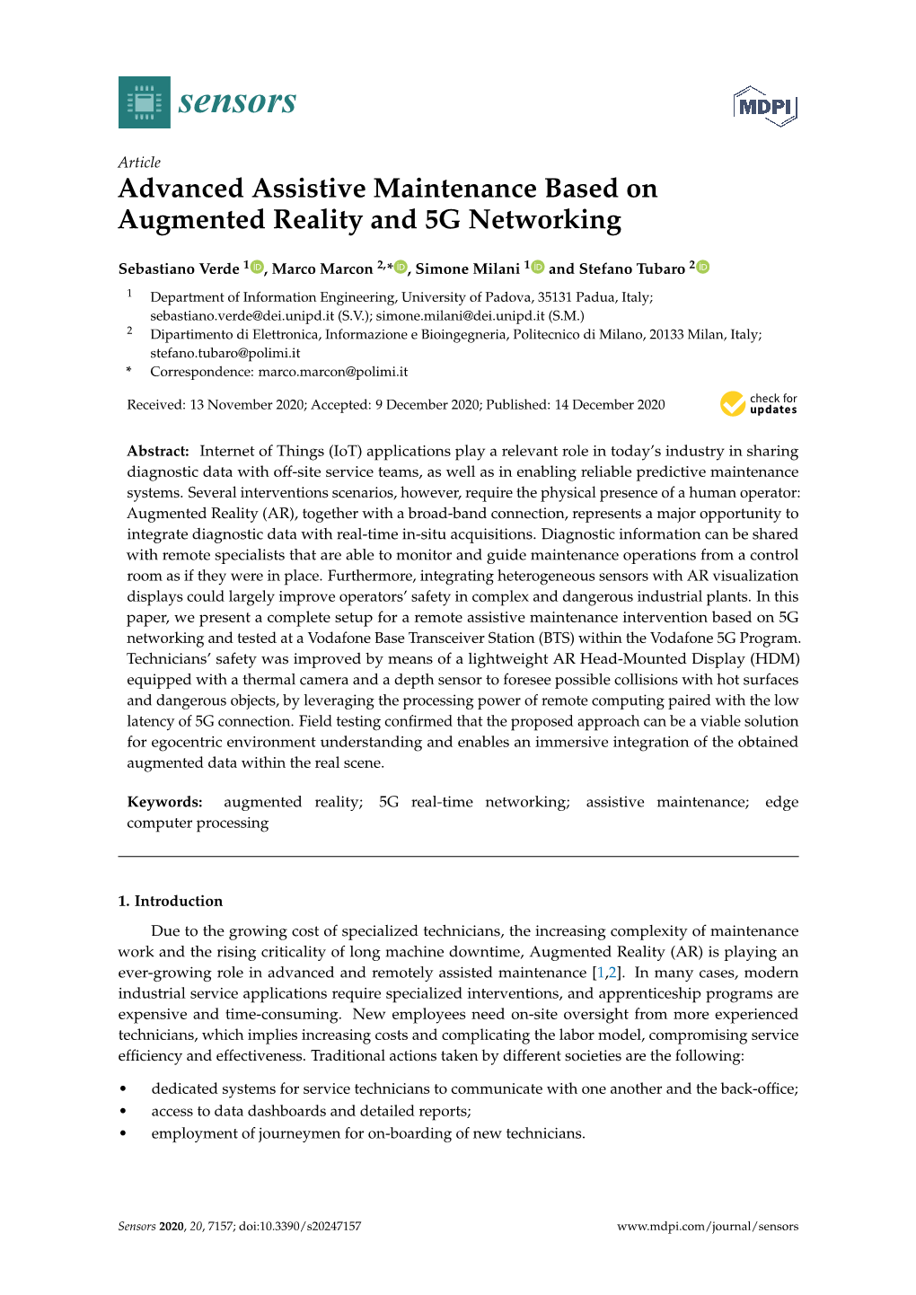 Advanced Assistive Maintenance Based on Augmented Reality and 5G Networking