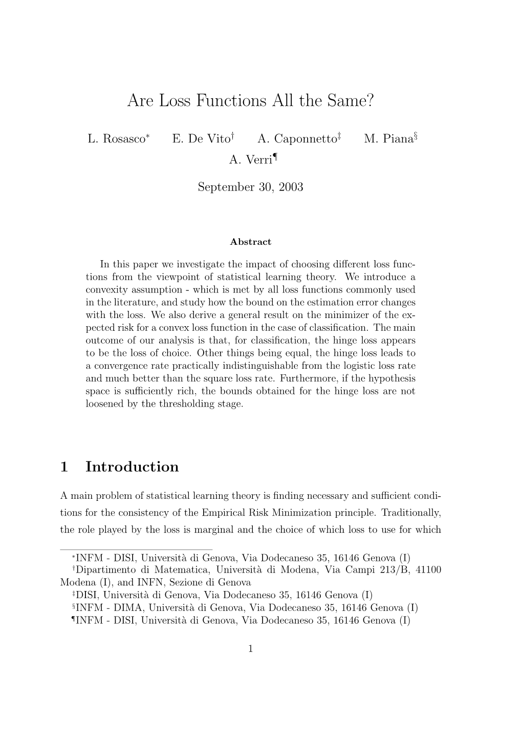 Are Loss Functions All the Same?