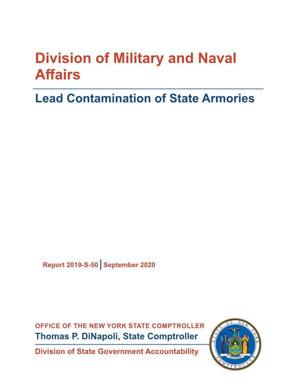 Lead Contamination of State Armories