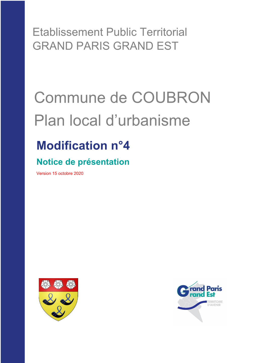 Commune De COUBRON Plan Local D'urbanisme