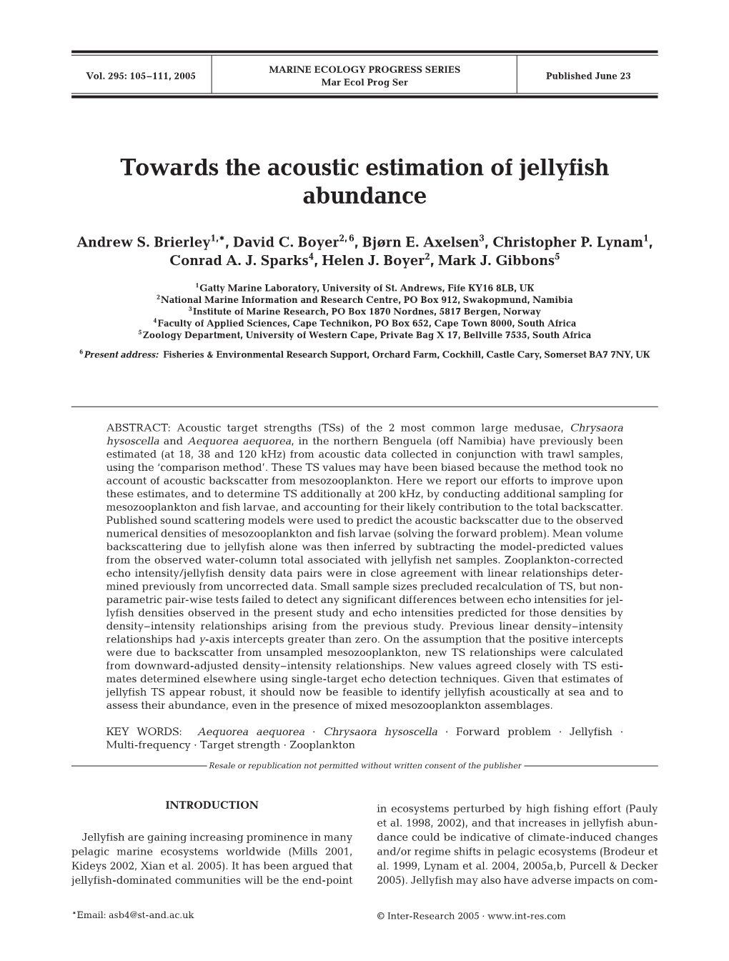 Towards the Acoustic Estimation of Jellyfish Abundance