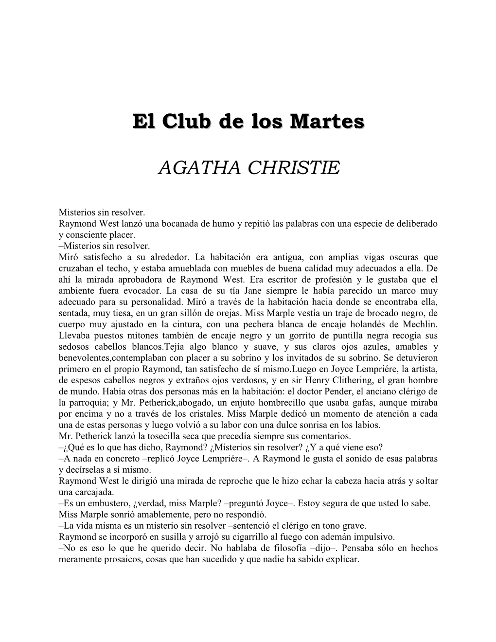 El Club De Los Martes