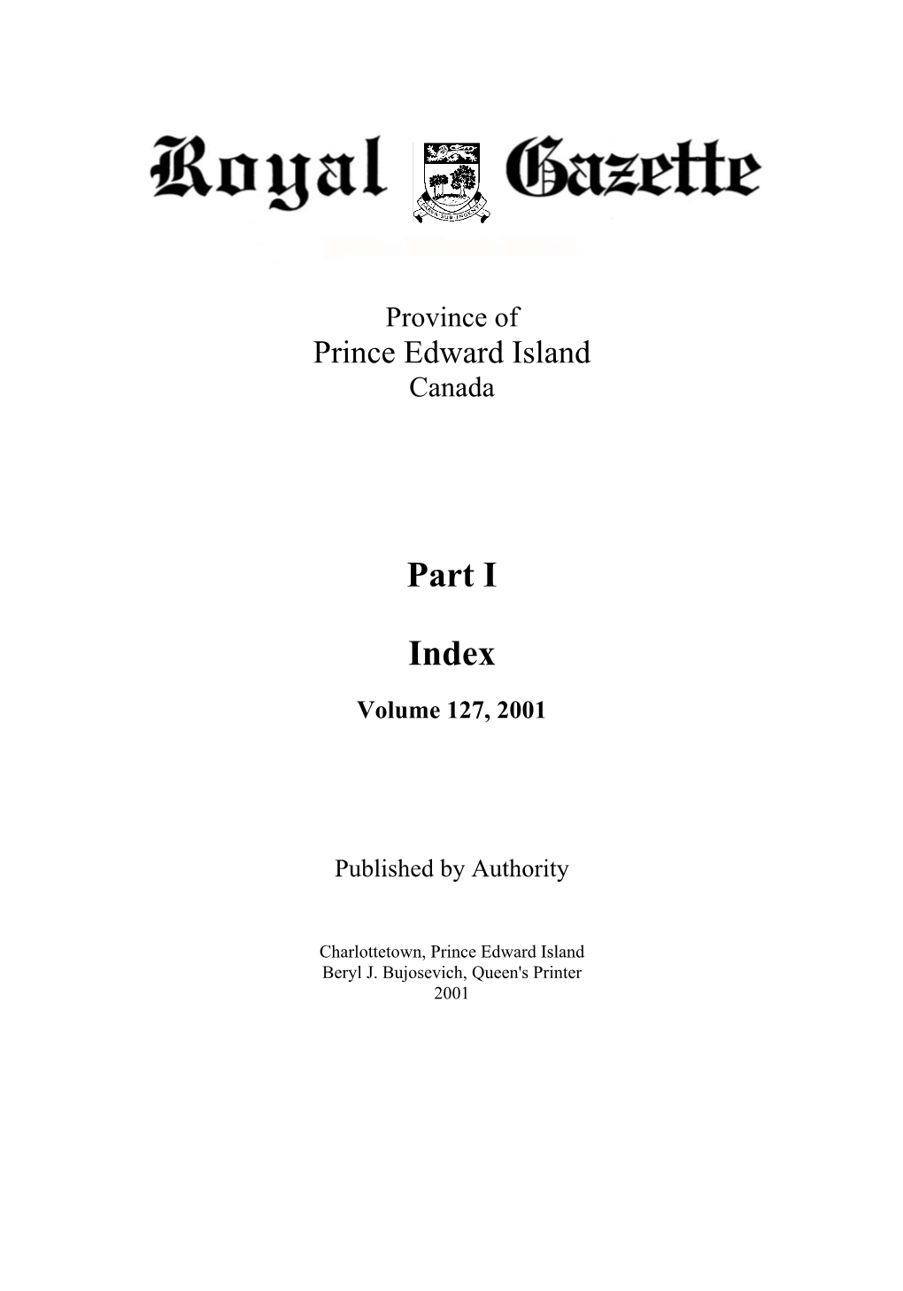 Royal Gazette of Prince Edward Island