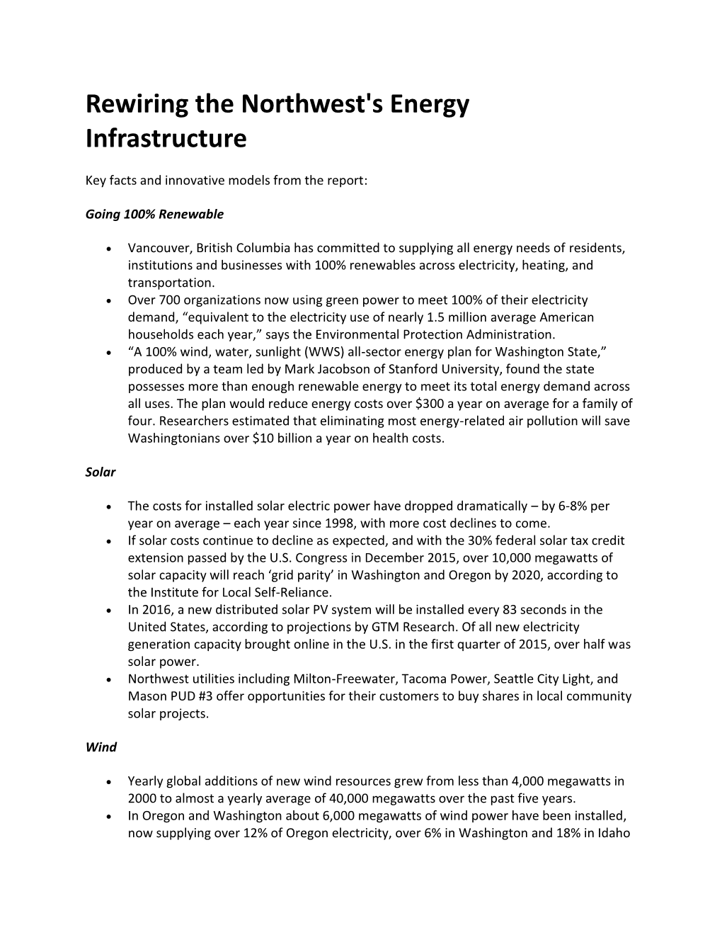 Rewiring the Northwest's Energy Infrastructure