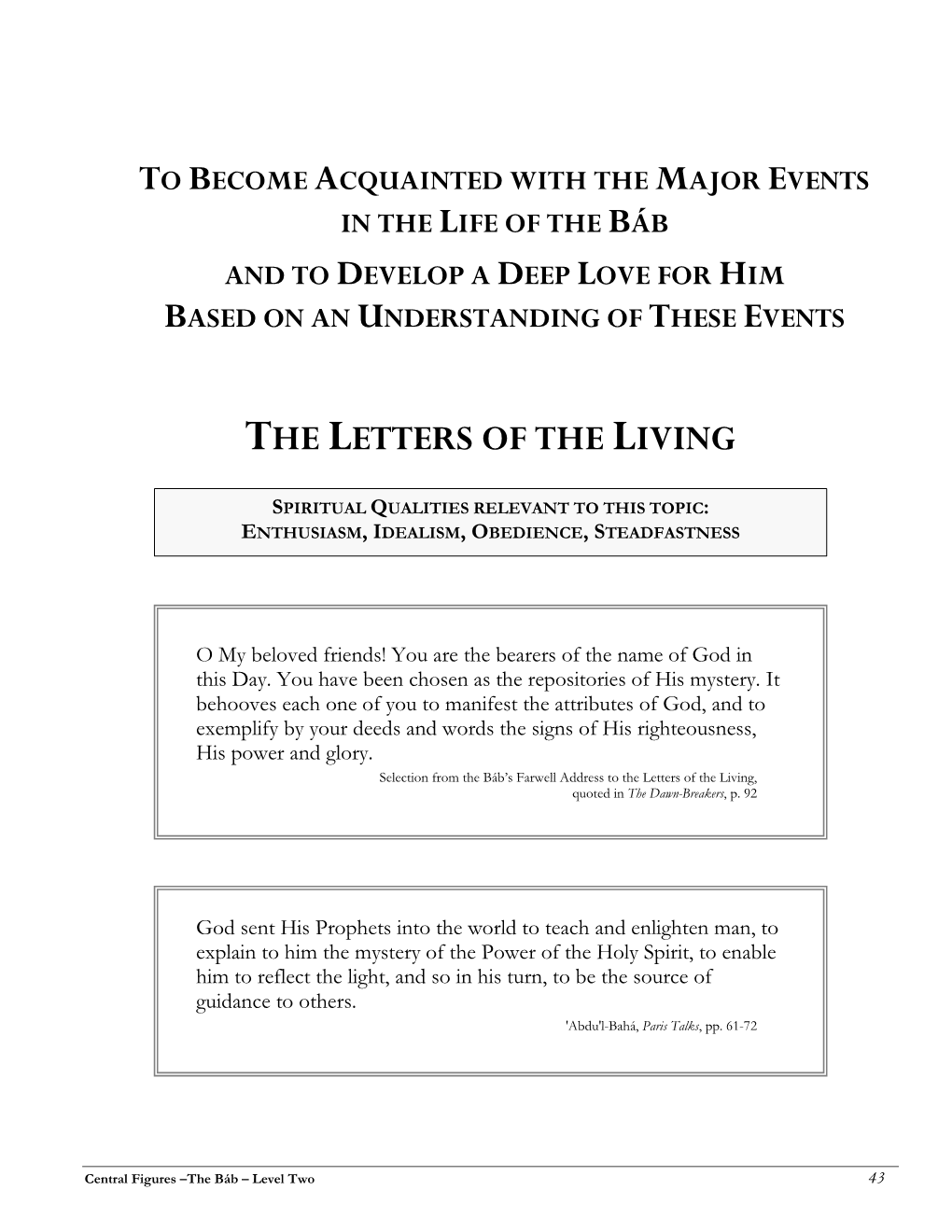 The Letters of the Living