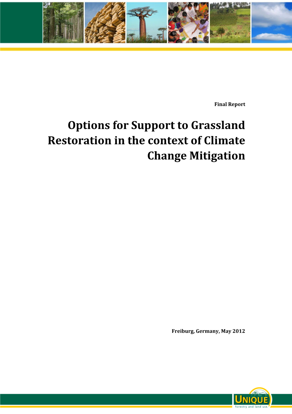 Options for Support to Grassland Restoration in the Context of Climate Change Mitigation