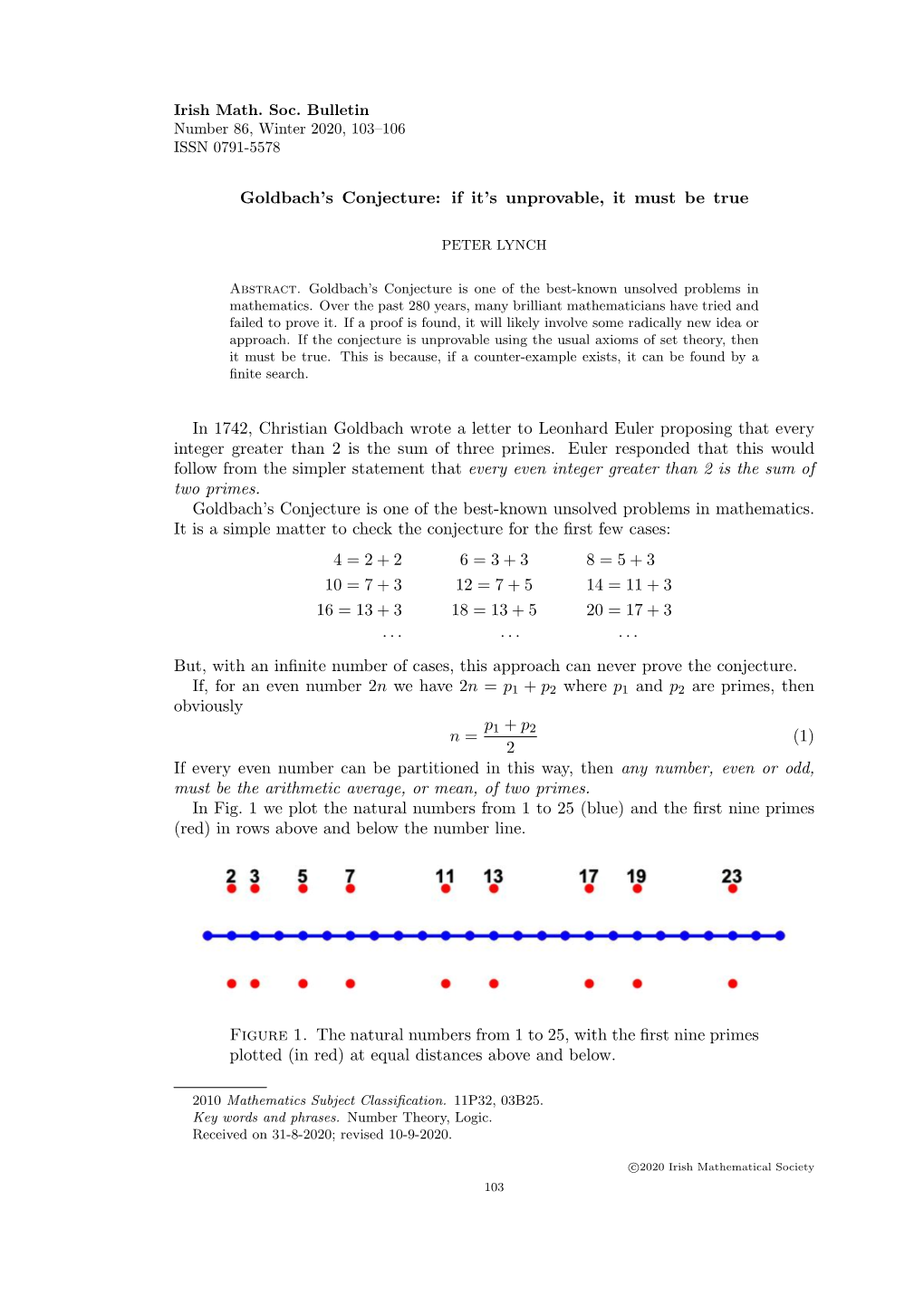 Goldbach's Conjecture