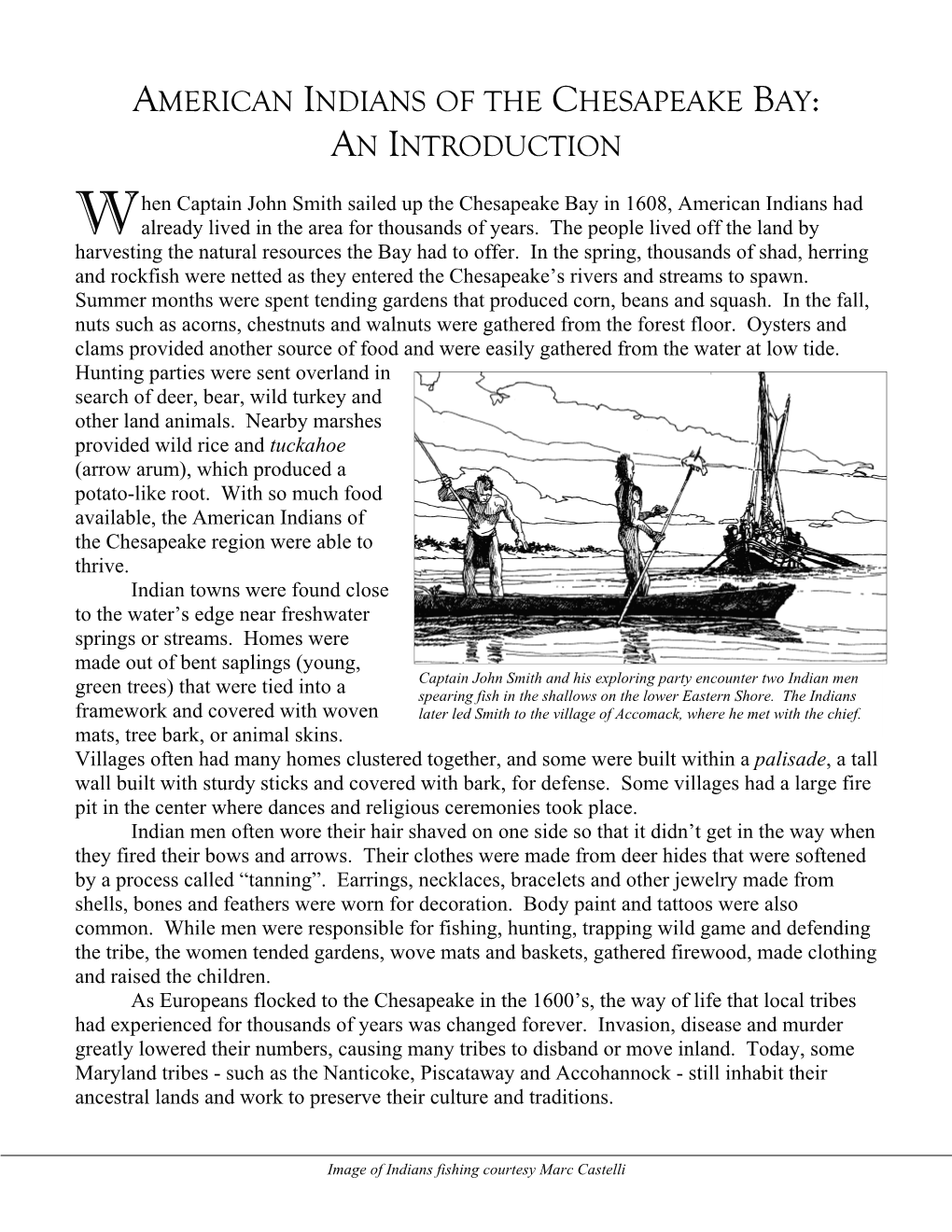 American Indians of the Chesapeake Bay: an Introduction