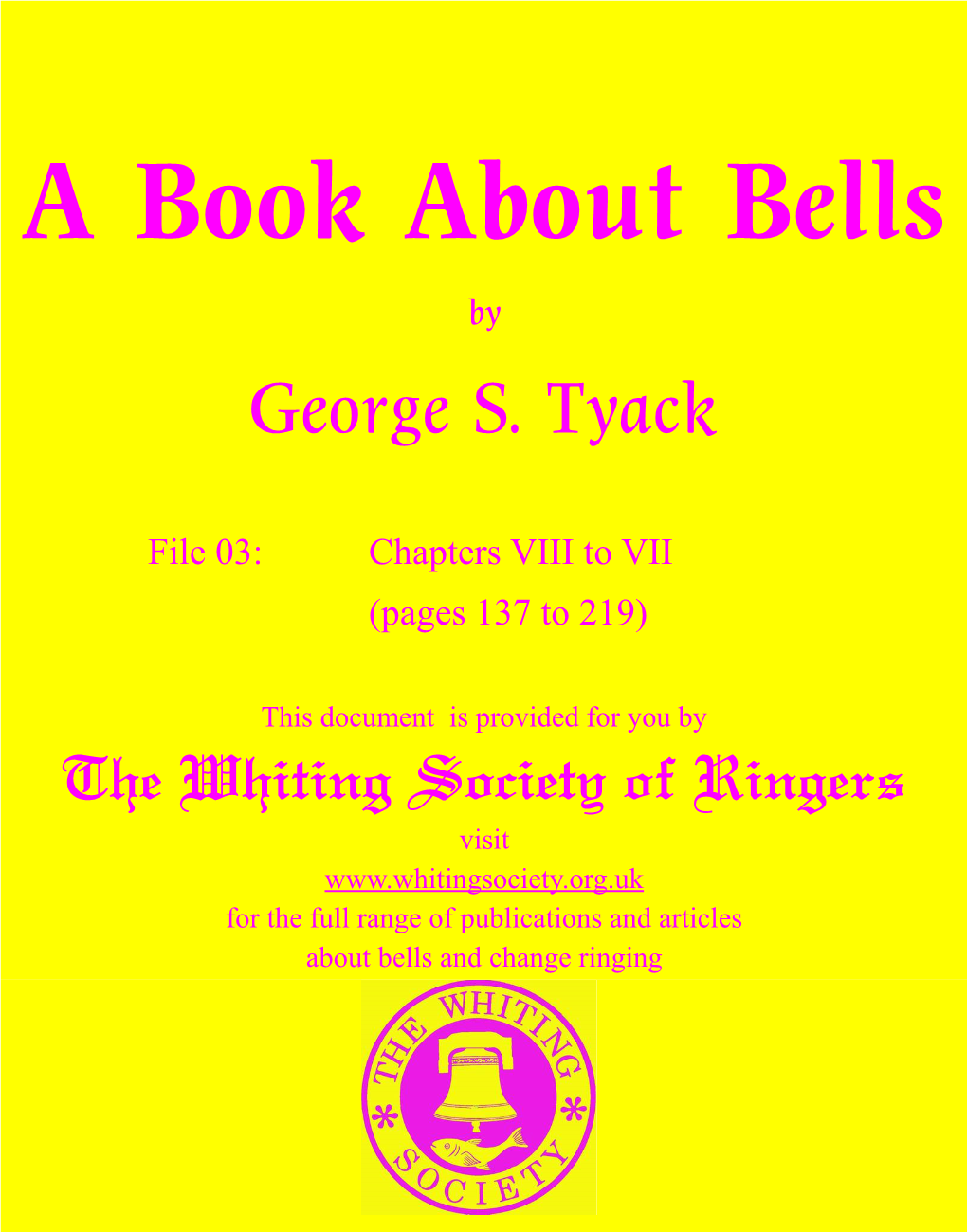 A Book About Bells by George S