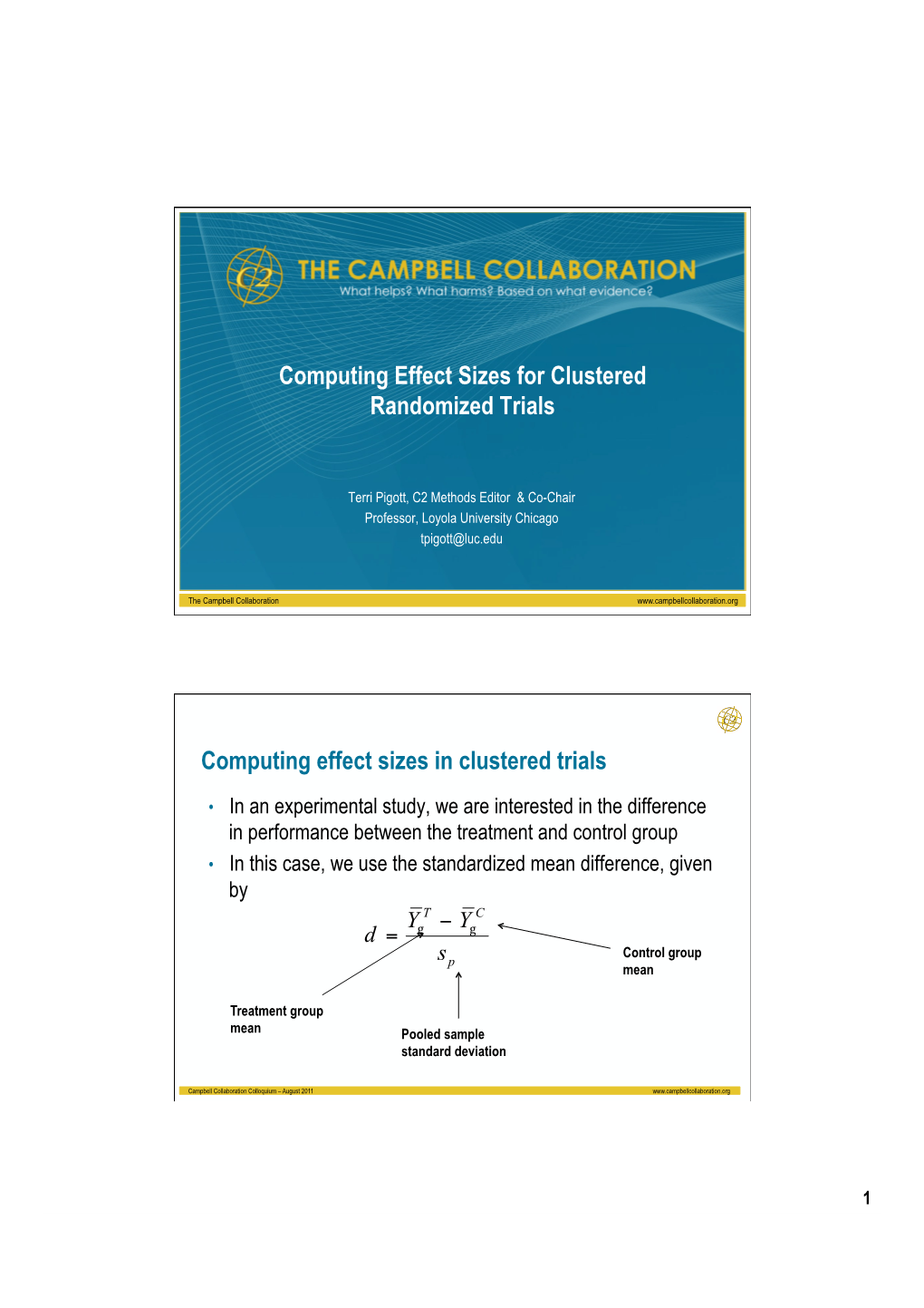 Computing Effect Sizes for Clustered Randomized Trials